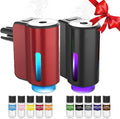 Smart Car Air Freshener,3 Levels Adjustable Strength, Rechargeable Aroma Diffuser, Built-in 220mAh, with 10pcs Aromatherapy Oil, Valentines Gifts for Women Men, Black & Red