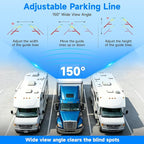 4-Wired Backup Camera System, 10" HD 1080P DVR Quad Split IPS Monitor with 4 Side & Rear View Cameras, Vibration-Proof IP69K Waterproof Night Vision for Truck/RV/Tractor/Bus/Trailer/Heavy Equipment