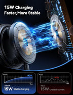 JOYROOM Only for iPhone 15W Magsafe Car Charger with Vacuum & Gel Strong Suction, 360° Vacuum Magnetic Car Phone Holder Charger, Car Mount for iPhone 17 Pro Max Air 16 15 14 13 12, Blue