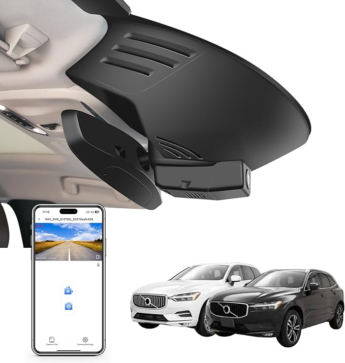 Mangoal 4K Dash Cam Custom for Volvo XC60 2018 2019 2020 2021 (Model C),T5 T6,OEM Look, UHD 2160P Video, WiFi & App,Loop Recording,Easy to Install,64GB Card