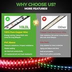 10L0L 6PCS Golf Cart Underglow LED Light Strip Kit with Canopy Lights, 22 Dream Color Modes Underglow LED Light Strip Control Music Sync IP67 12V-80V Input for Yamaha EZGO Club Car