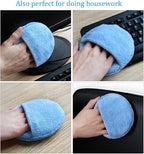 AutoCare Microfiber Wax Applicator, Ultra-Soft Pads with Finger Pocket for Cars, Foam Sponge (Blue, 5" Diameter, Pack of 10)