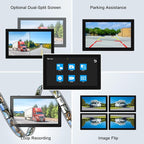 Fookoo 10.1" Solar Magnetic Wireless Backup Camera HD 1080P Touchscreen Monitor 1 Min DIY Install Portable Scratch-Proof No Drilling DVR Rechargeable Night Vision for RV Truck Camper - DCM1002