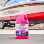 Marine Seapower Wash-N-Wax Boat Soap - Highly Concentrated Carnauba Wax - Ceramic Formulation - Delivers a Deep Clean & Glossy Protected Finish - pH Neutral Formula - Cherry Scent, 1 Gallon (128 oz)