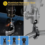 iMESTOU Anti-Theft Motorcycle Phone Mount Bike 1 Ball Phone Holder Handlebar Double Socket Arm Cellphone Holder with Aluminum 1" Ball Base 360 Rotation Universal for 4.0-7.0 Inch Smartphones