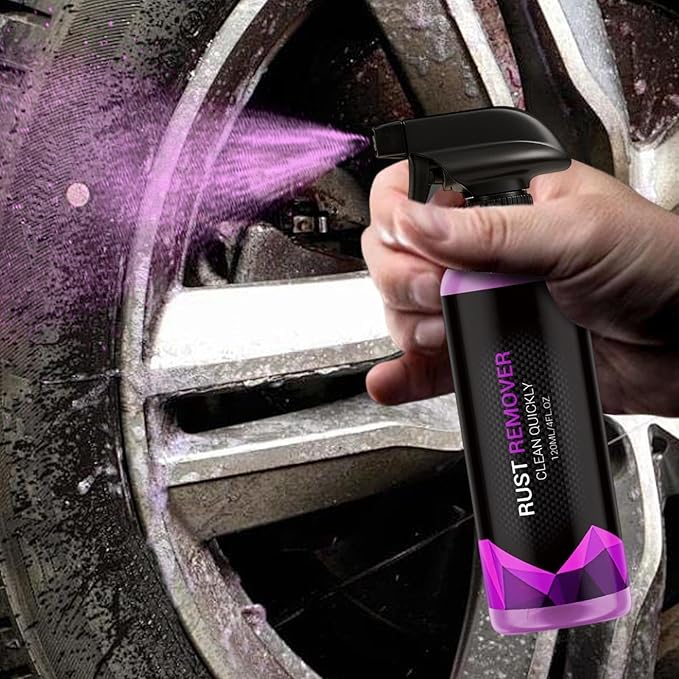 Rust Remover Spray - Polishing Coating Cleaner | 120ml Car Wheel Rust Removal Inhibitor | for Yellowing Wheel Tire Brake Rim Chain Door Hinge SUV Truck Vehicle Motorcycle