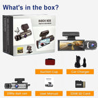 Dash Cam Front and Inside, 1296P Dual DashCams for Car, 3.16 Inch IPS Screen Driving Recorder with IR Night Vision, Loop Recording, Wide Angle Lens, 24H Parking Traffic Recorder