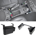 PIMCAR 2PCS Center Console Organizer for 2018-2025 2026 Jeep Wrangler JL/JLU & Gladiator JT, Gear Shift Side and Center Console Hanging Storage Box Durable Interior Accessories