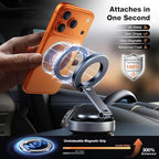 Aerospace Aluminum Magnetic Car Phone Mount for MagSafe [80LBS Vacuum Suction, 3200gf Strong Magnet] 360° Adjustable Car Phone Holder for iPhone 17 16 15 14 13 Pro Max