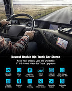 【SOOEMAKA】 Radio for Truck,Double Din Car Stereo with Wireless Carplay&Android Auto,7 inch Truck Radio Upgrade PD/QC 3.0 Fast Charging/16~36V/Bluetooth 5.1/AM/FM/DSP/SUB/SWC