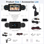 4 Channel Dash Cam 360° View Front and Inside Rear, 3 Inch 1080P Full HD Dash Camera for Car with 5G WiFi & App, Night Vision, Parking Mode, G-Sensor, Loop Recording