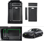 Autorder Center Console Organizer for 2020 2021 2022 2023 Hyundai Sonata Accessories Armrest Storage Box Secondary Insert Tray with 2 Color Mats