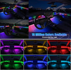 Dreamcolor Acrylic Interior Car LED Strip Light with Wireless APP, RGB 14 in 1 with 175 inches 600 LEDs Fiber Optic Car Ambient Lighting Kits, Music Sync Function Neon LED Strip for Car Accessories