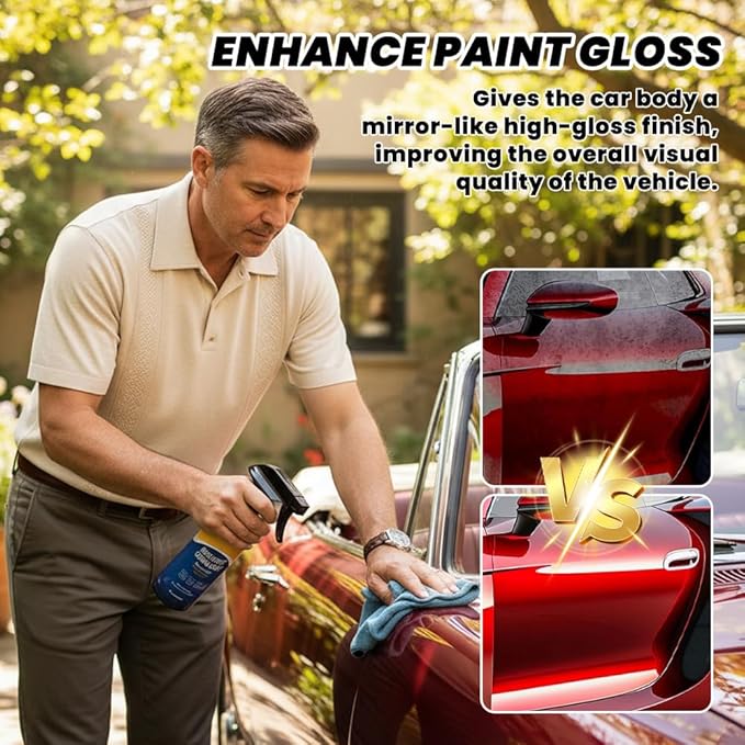 3 Pack Car Coating Spray, 2026 New Quick Effect Ceramic Wax Polish, All-in-One Waterless Wash & Scratch Repair Spray, Removes Oil Film, Enhances Gloss & Hydrophobic Protection