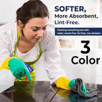 SAIU Microfiber Cleaning Cloths 16x16 in Grey/Blue/Yellow Higher Absorency 12 Pack, Car Washing Cloth Dry Dust Polish Multiple Uses