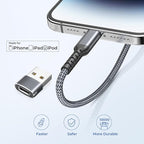 Basesailor USB C to Lightning Charger Cable 6.6ft with USB A Adapter,Power Delivery PD Fast Charging Cord for iPhone 11 12 13 14 10 Mini Pro Max,SE,i11,i12,i13 Phone,Airpods