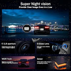 Mirror Dual Dash Camera with Voice Control,4K+2.5K Rear View Mirror Camera with 5.8GHz WiFi and APP Control, WDR Night Vision, Loop Recording, G-Sensor, Parking Monitor 64GB Card Included