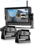 EWAY 2X Magnetic Wireless WiFi Backup Camera 7" IPS Monitor HD 1080P Rechargeable Battery No Wiring, Rear Reverse Monitoring Hitch Camera for Car Truck Pickup RV Camper 5th Wheel Horse Boat Trailer