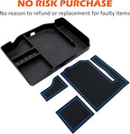 JOJOMARK Center Console Organizer fits for Dodge RAM 2025 2024 2023 2022 2021 2020 2019 1500 2500 3500 Accessories Interior Storage Box Armrest Storage Tray(Blue)