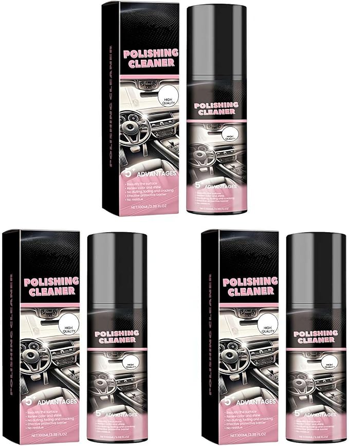 Car Interior Cleaner, 100ml Car Interior Cleaner, Car Interior Polish Detailer and Cleaner, Long Lasting Super Shine Dressing and Car Interior Detailer Spray for Cleaning and Brightening