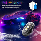 8PCS RGB Led Aircraft Strobe Lights For Cars, 8Colors High Brightness Wireless Led Strobe Light with Remote Control USB Waterproof Anti-Collision Warning Lights For Motorcycle Drone Aircraft Bike Boat