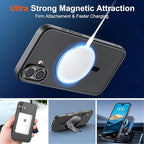 SUPFINE Magnetic for iPhone 17 Case (Compatible with MagSafe)(Military Grade Drop Protection) Translucent Matte Shockproof with Anti-Fingerprint Phone Cover,Black