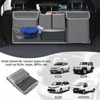 UYYE Trunk Hanging Organizer, Backseat Storage Bag, Collapsible Car Interior Accessories with 4 Pockets & 2 Mesh Pouches for Tools, Provide More Storage Trunk Space for SUV, Jeep, MPVs (Grey)