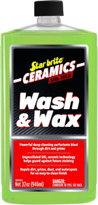 STAR BRITE Ceramic Wash & Wax - Watermelon Scent - Ultimate Protection and Shine, SiO2-Infused, Repels Dirt, Grime, UV Damage - 32 oz (203532)