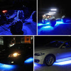 4 Pods LED Rock Light for Jeep ATV SUV Offroad Car Truck Boat Underbody Glow Trail Rig Lamp Underglow LED Neon Lights Waterproof 12V 24V - Blue