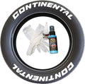 Tire Stickers Continental Tire Lettering Add-On Accessory - Easy DIY with Glue & 2oz Touch-up Cleaner / 14-16 Inch Wheels / 1.50 Inches/White / 8 Pack