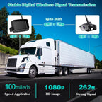 Wireless Backup Camera, 7 Inch Monitor Rear View Camera System for RV, Trailers, Trucks, 5th Wheels, Support 2 Cameras, IP69 Waterproof 18 LED IR Night Vision 152° View Camera, DIY Guide Lines