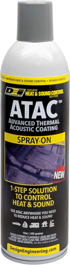 Design Engineering ATAC | Advanced Thermal Acoustic Coating | 15 oz Spray-On Ceramic Thermal & Acoustic Barrier Spray | Heat Insulation, Noise & Vibration Dampening, Easy Application | Made in USA