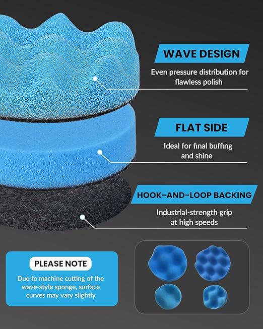 78PCS Drill Polishing Buffing Pads Kit with Buffer Polisher Attachment, 1/2/3 Inch Car Polishing Detailing Wheels for Dremel Air Mini Polisher Sander, Headlights Restoration Pad for Waxing Cleaning