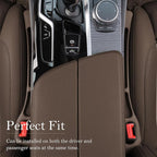 Car Seat Gap Filler 2-Pack, Universal Car Seat Gap Filler Organizer, Seat Gap Plug – Fills Gap Between Seat & Console (Brown)