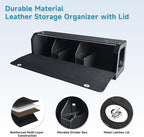 SUV Trunk Organizers and Storage, Waterproof Leather Car Storage Organizer with Lid & Sturdy Handle, Large Capacity Car Storage Bins for Groceries, Commute, Road Trips (39.76 inch)
