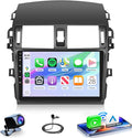 4Core 4G+64G Android 15 Car Radio for Toyota Corolla 2009-2013 Car Stereo Wireless Carplay, Rimoody 9'' HD Touchscreen Mirror Link GPS Navigation 5G-WiFi Bluetooth FM/RDS EQ-32 SWC Backup Camera
