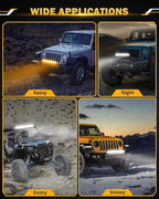 Auxbeam 22 Inch LED Light Bar, 120W 6 Modes Amber White Strobe Fog Lights, Spot Flood Combo Memory Function Offroad Driving Work Ditch Light for Truck Car ATV