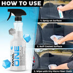 MAXLONE ™ Car Spray with Triphene® Technology, Quick Spray & Wipe All Purpose Waterless Detailer Clean, Shine, Protect Paint, Glass, Wheels, Trim Without Pre-Washing (3, 20oz w 6 Micro Fiber Cloth)