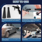 Detailing Car Cleaning Gun Interior Dryer Air Blow Gun, High Pressure Blower Gun with 5 Pcs Brushes for Auto Carpet Seats Dashboard Console Cleaning