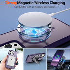 SUPFINE Magnetic for iPhone 15 Pro Case (Compatible with MagSafe) (Military Grade Drop Protection) Translucent Matte Shockproof Phone Case, Dark Purple
