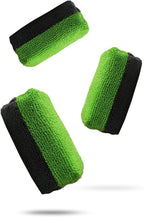 Premium Microfiber Applicator Pads (3 Pack), Ultra-Soft Ceramic Applicator Pads, Scratch-Free Car Wash Sponge, Perfect for Wax, Sealant, and Conditioner Application, Green/Gray