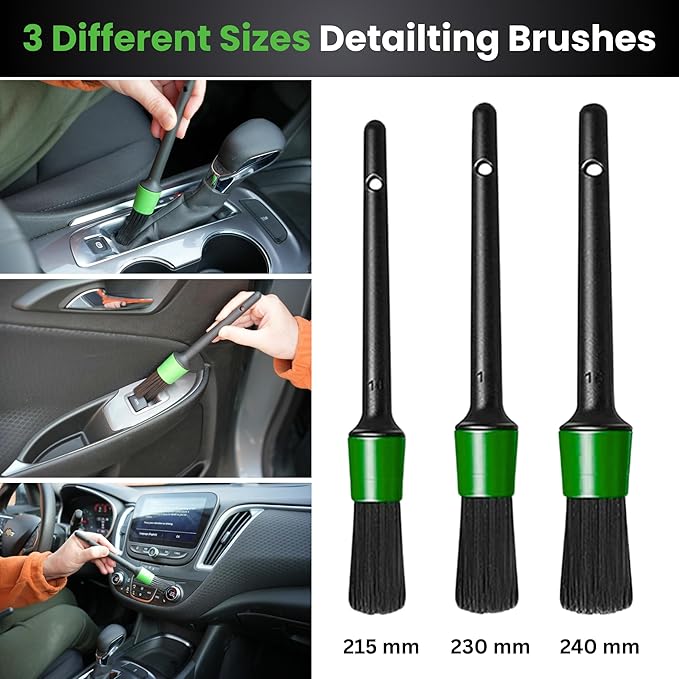 26Pcs Car Detailing Kit, Car Detailing Brush Set with Drill Brush Attachments, Car Detailing Brushes, Wheel & Tire Brush, Microfiber Towels, Wash Mitt, Pet Hair Remover for Interior & Exterior