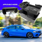 2025 2026 Civic Double Center Console Organizer Tray for 2022-2026 Honda Civic 11th Gen Sedan Hatchback LX EX Sport 2025 Accessories Civic 2026 Central Console Organizer Insert Tray(2pcs)
