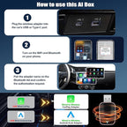 CAMECHO 2-in-1 Wireless CarPlay Android Auto Car Adapter, Wireless Apple Car Play Android Auto Dongle, CarPlay Adapter Converts Factory Wired to Wireless, Plug & Play, Fast Connect No Delay