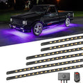 LEDGlow 6pc Purple LED Flexible Truck Slimline Underbody Underglow Accent Neon Lighting Kit - 4 Unique Patterns - Water Resistant, Low Profile Light Tubes - for Midsize & Full Size Trucks
