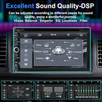 Double Din Car Radio Stereo with 7-Inch Touch Screen, Support CD/DVD Player,Wireless&Wired CarPlay/Android Auto, Bluetooth 5.2, Backup Camera Included, USB/TF/AUX, FM/AM Radio, EQ