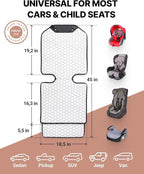 Owleys Set Seat Back Organizer & Car Seat Protector Hexy Waterproof & Non-Slip Protector for Child Car Cushion for Leather and Fabric Seats (White)