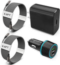 S24 S25 Ultra Charger Type C, SCRUAK 45W PPS Super Fast USB-C Wall/Car Charger for Samsung Galaxy S25 Ultra/S25+/S25/S24 Ultra/S24+/S23/S22/S20/Note 20/Note 10+(with 2X 6.6FT 5A Type C Cable)