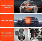 4K Dash Cam,3.6" IPS Touch Screen,1080P Dash Camera for Cars,Built-in WiFi,G-Sensor,Night Vision, Loop Recording,7/24H Parking Mode,Dash Cam Front and Rear with 64GB Card Included