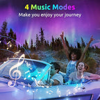 Car Interior Lights 72 LEDs, 4X Car LED Strip Lights Including Cigarette Charger, LED RGB Floor Car Lights with Music Changing Remote Control Decorative Atmosphere Ambient Lighting Kits